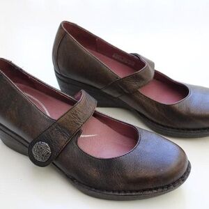 Dansko Adelle Mary Jane Brown Womens Wedge Heel Sandals Shoes Size 8